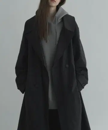 remer 루즈 더블 브레스티드 트렌치 코트