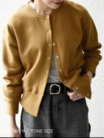 SHIPS any: USA 코튼 속기모 컴팩트 스냅 가디건