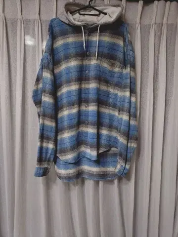 90s ANCHOR BLUE 후드 플란넬 셔츠 후데트 플란넬 셔츠