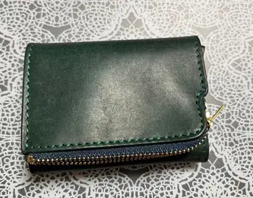 새상품급 SEGRID 다크 그린 3단 폴더형 지갑