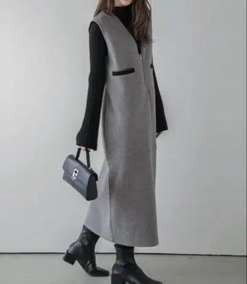 La-gemme V넥 오버롤 스커트