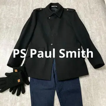 [새상품급] PS Paul Smith 램스울 코트 은색 버튼 블랙 M