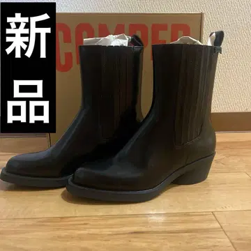 CAMPER 블랙 숏부츠 천연 가죽