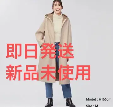 [ 미사용 새상품 ] 후디 롱 가운 코트 GU 긴팔 베이지 지유