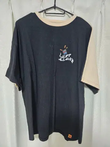 left Alone 오버 사이즈 T셔츠 M 블랙/베이지