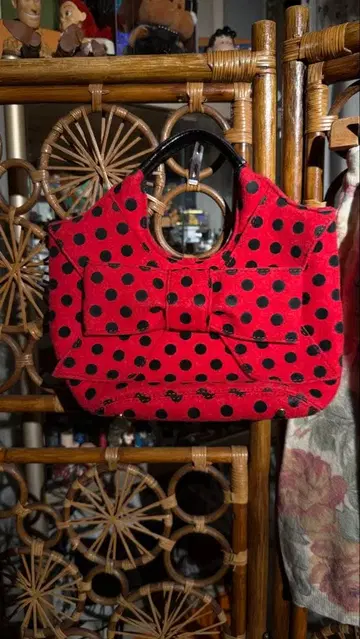 Kate spade 빨간색과 블랙 도트 토트백