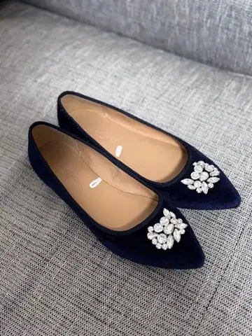 벨로아 비쥬 장식 플랫슈즈 24cm