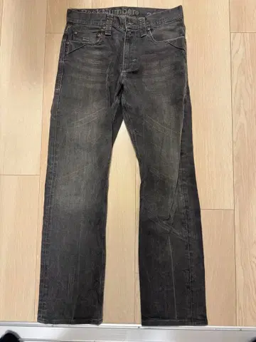 백 넘버 스트레이트 데님 36 그레이 블랙