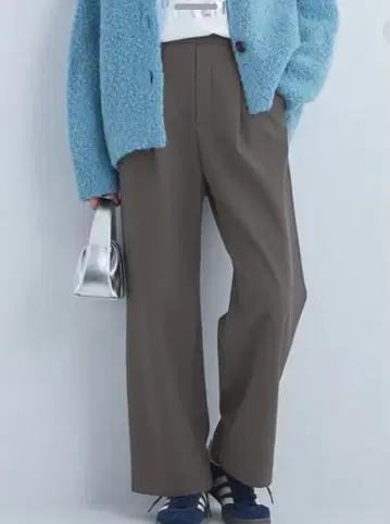 올마이 기모 와이드 팬츠 모카 완판 색상 그린 라벨 XL