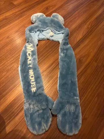 디즈니 미키 머플러 캡 스카이블루 새상품급