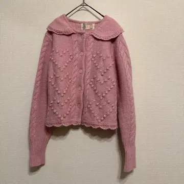 KATIE 케이티 핑크 옷깃 달린 가디건