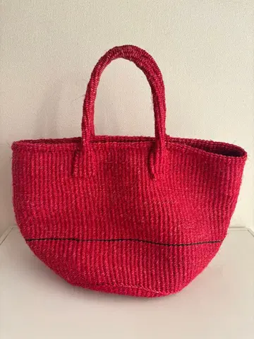 빨간색 바스켓 토트백