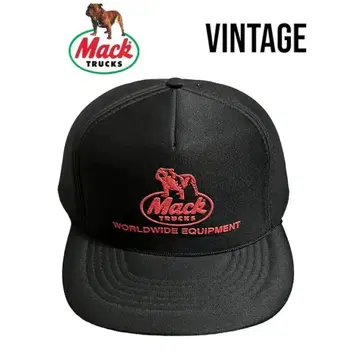 컨디션 최상 Mack Trucks 맥 트랙 빈티지 러버 프린트 블랙