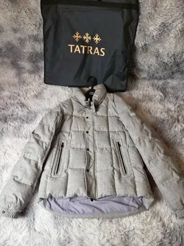TATRAS 캐시미어 혼방 그레이 다운 자켓 코트 하이넥