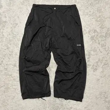 Perushu 와이드 나일론 팬츠 블랙 오버 사이즈 남성용 CB98