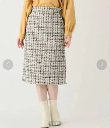 index 몰 트위드 체크 타이트 스커트 C58-75035
