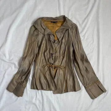 빈티지 여성용 새틴 자켓 프릴 리본 레트로 스페인산