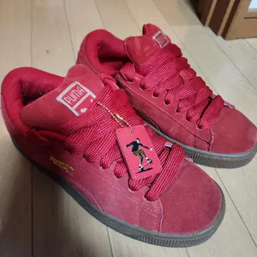 PUMA 스웨이드 레드 스니커즈 US8
