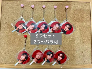 SnowMan ON 미니 부채 키링 스트랩