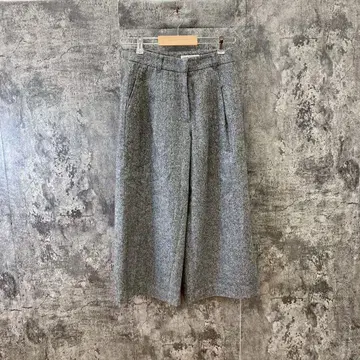 조르주 레쉬 트위드 크롭 팬츠 와이드 레그 그레이(36)