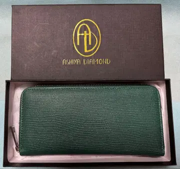 ASHIYA DIAMOND 그린 가죽 장지갑