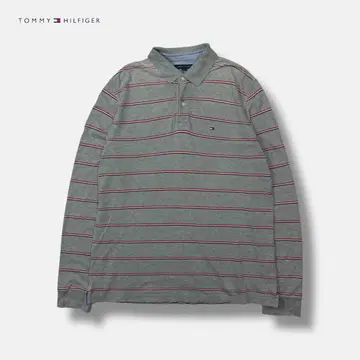 TOMMY HILFIGER 긴팔 피케 셔츠 그레이 L