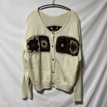 니코앤드 아이보리 그래니 스퀘어 니트 가디건 크로쉐