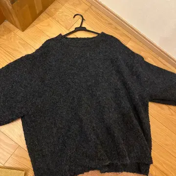 KUUUPY 다크 그레이 오버 사이즈 스웨터