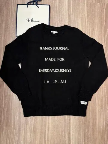 BANKS JOURNAL 뱅크스 로고 블랙 니트 스웨터 L