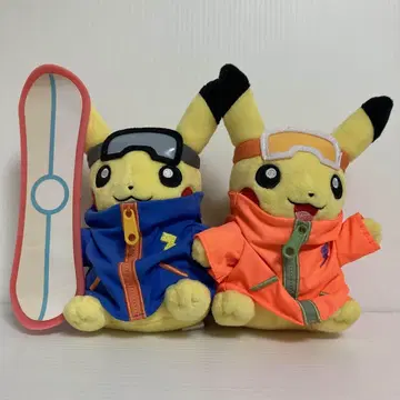 피카츄 먼슬리 페어 스노우보드 봉제 인형 2016년 12월 포켓몬
