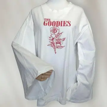 MOUSSY 벨 슬리브 티셔츠 F 사이즈 개성있는 장미 자수 341