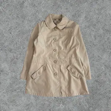 구제 의류 깔끔한 스텐카라 코트 베이지 체크 안감 L