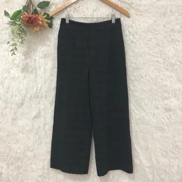 쿠 드 샹스 체크 무늬 팬츠 [ M ] 일본제 월드 센터 프레스 네이비