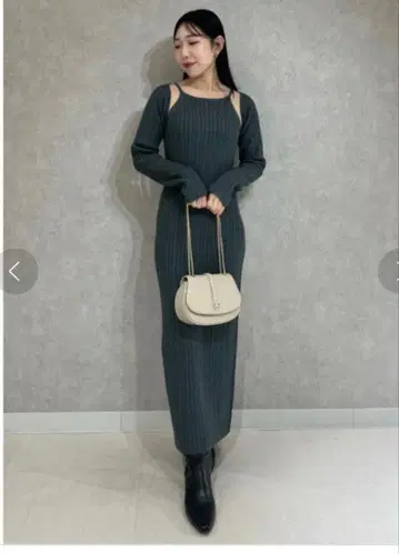 snidel 가디건 세트 아메슬리 니트 원피스
