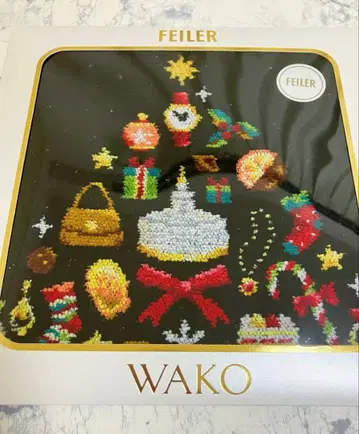 새상품 미개봉 페이러 와코 크리스마스 트리 손수건 블랙