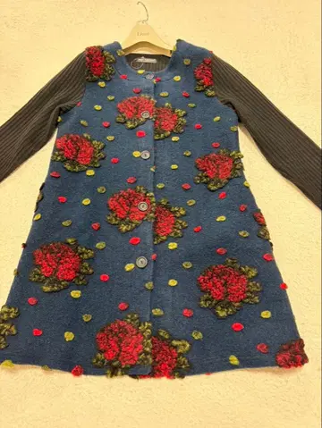 FASION MESSAGE 니트 원피스 롱 가디건 프리 사이즈