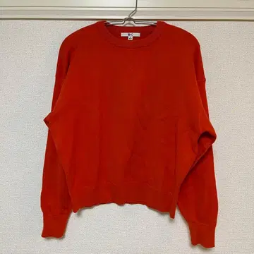 UNIQLO C 스무스 코튼 크루넥 스웨터 오렌지 M
