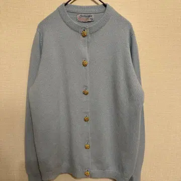 발렌타인 니트 가디건 캐시미어 100% 스코틀랜드제 골드 버튼