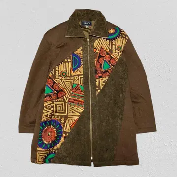 MISSEL 레트로 모던 이소재 절개 집업 자켓 남성용 M