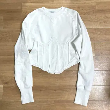 MAISON SPECIAL 화이트 코르셋 맨투맨