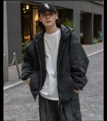 kutir 빈티지라이크 트윌 블루종 후디 액티브 자켓