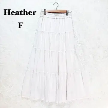 헤더 캉캉 스커트 허리밴딩 F 여성스러운 롱 아이보리 무지