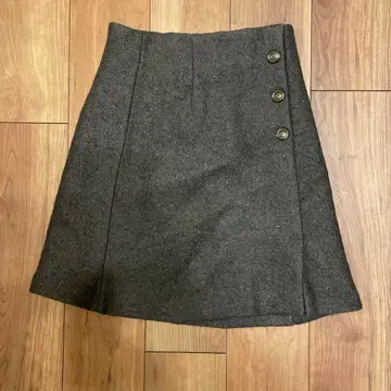 그레이 울 혼방 타이트 스커트