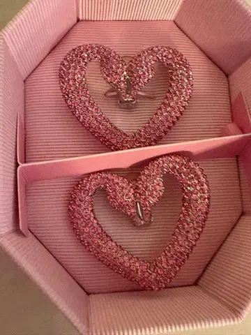 스와로브스키 귀찌 UNA 더블 스완 하트