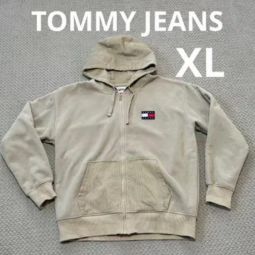TOMMY JEANS 베이지 집업 후드티 후디 XL