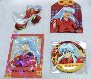 이누야샤 산큐마토 이누야샤 4점 세트 스티커 & 캔뱃지