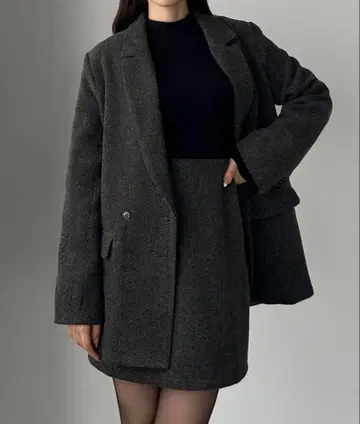 Louere 헤링본 테일러드 자켓 + 미니 스커트 SET 인팬 포함