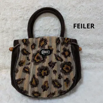 FEILER 브라운 계열 레오파드 복조리 타입 미니백