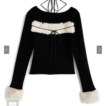 퍼 홀터넥 리본 니트탑[ru1387]