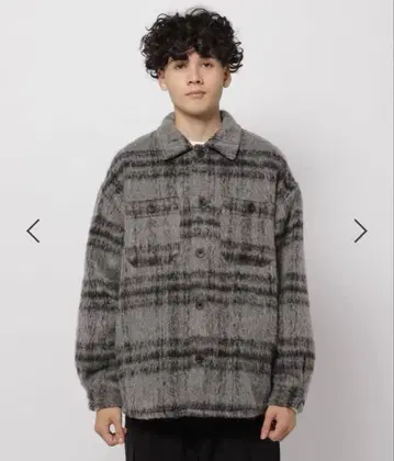 nico and - 샤기 체크 CPO 자켓